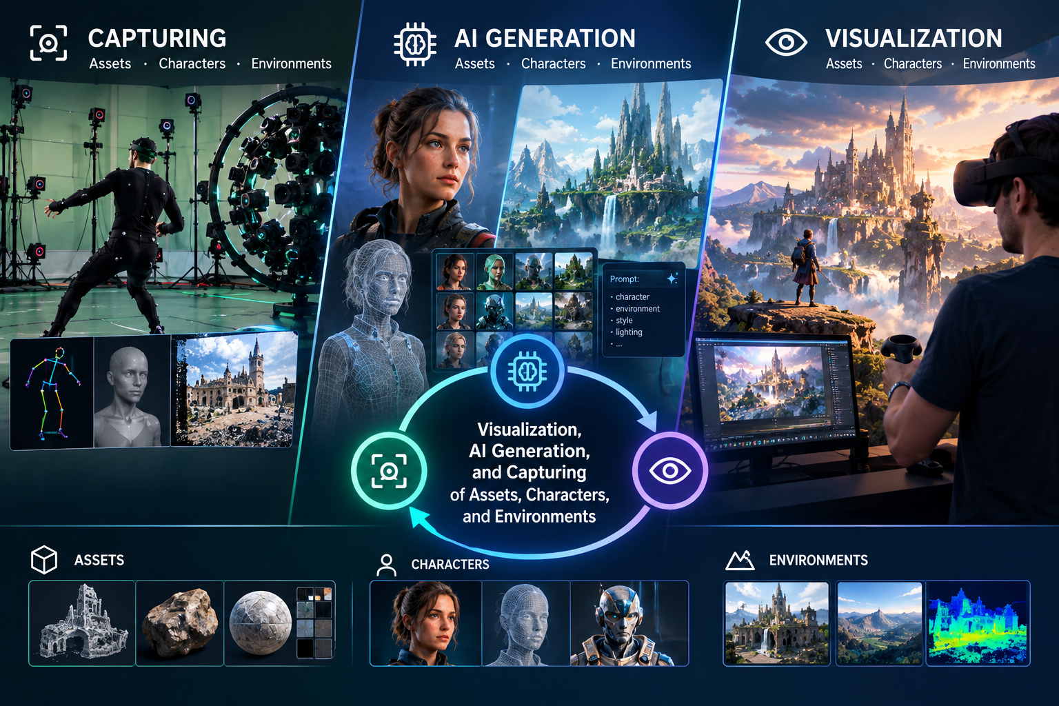 VIVACE - Visualization, AI Generation, and Capturing of Assets, Characters, and Environments
